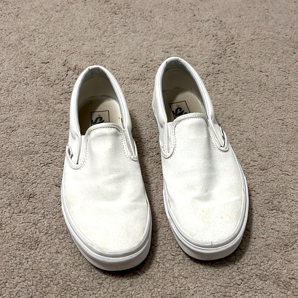 White slip on vans